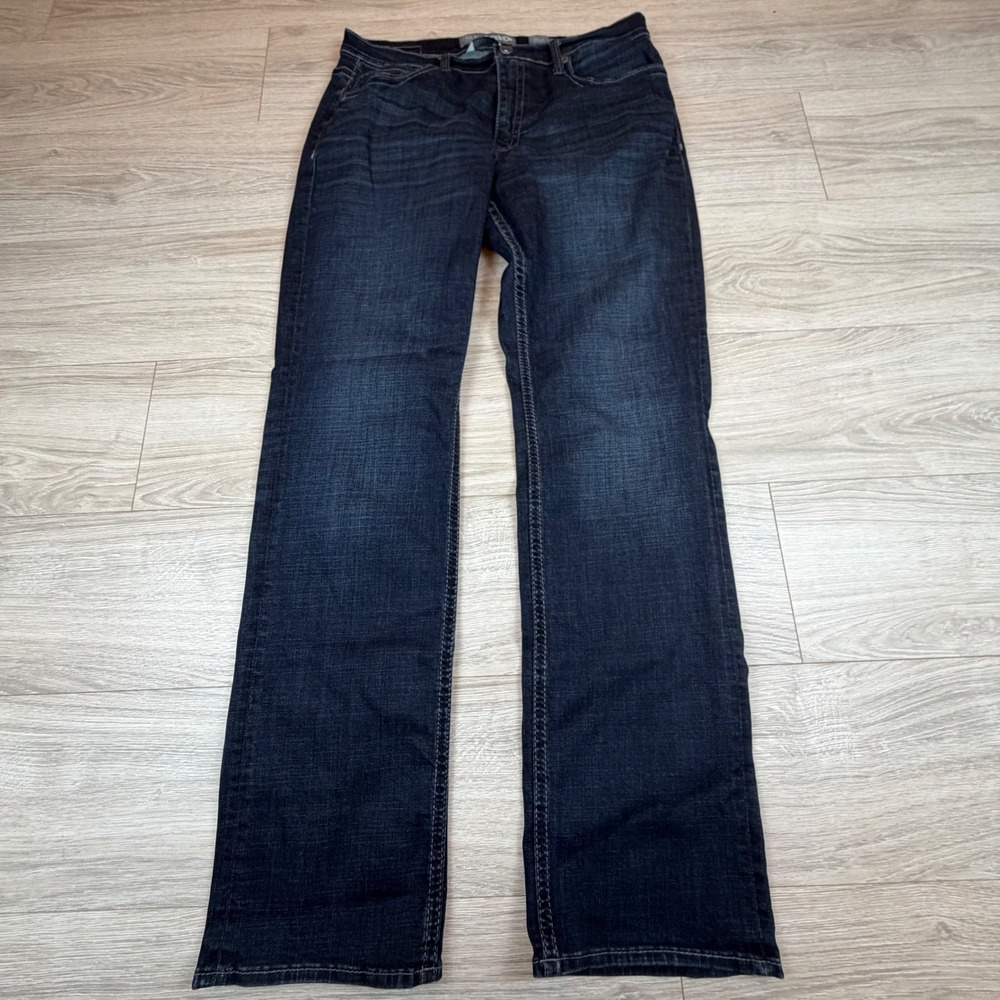 BKE‎ Tyler Straight Leg Jeans Mens 36L Dark Wash Stretch Denim Blue